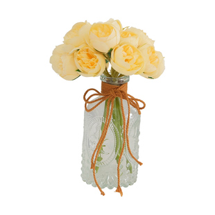 车载仿真花束车内饰摆件牡丹花汽车中控水杯架装饰创意香薰特斯拉