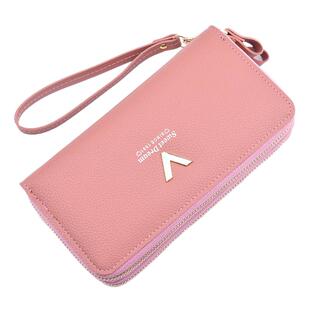 SuprFicial女士长款钱包拉链手拿软皮夹大容量菊花钱夹手机包