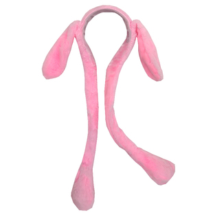 抖音同款兔子头箍可爱发箍一捏气囊会动的兔子发卡网红兔耳朵发箍