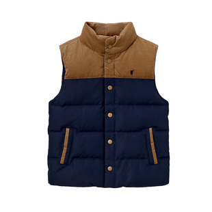 polowalk童装 男童羽绒马甲短款2025秋冬季儿童立领上衣坎肩保暖