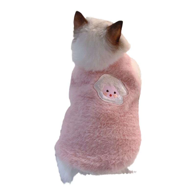 猫咪衣服秋冬季布偶猫保暖背心绒衣宠物狗狗衣服小猫猫幼猫防掉毛