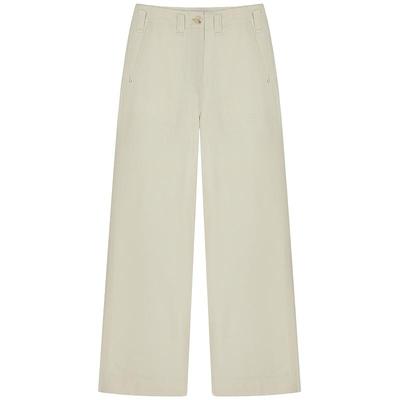 TeenieWeenie小熊女装时尚简约风秋季高腰直筒牛仔裤长裤白色裤子