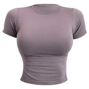 瑜伽服夏季运动上衣紧身短袖速干衣t恤普拉提训练跑步健身服短款