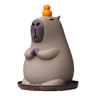卡皮巴拉打坐香炉豚3D打印定制桌面摆件解压治愈情绪稳定水豚公仔