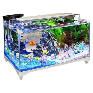 鱼缸新款超白生态玻璃缸家用客厅办公室小型大桌面底部排水养金鱼