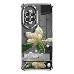 适用于华为nova13Pro手机壳nova14电镀无边框nova12手机套nova11Pro水晶兰花nova8se新款nova7折叠支架裸机感