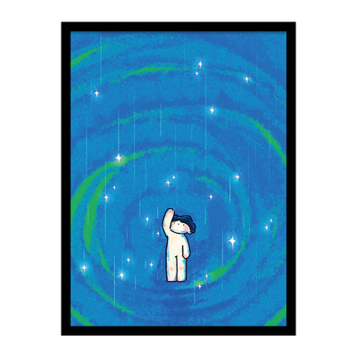 偶尔被雨淋湿丝绒拼图500片带框