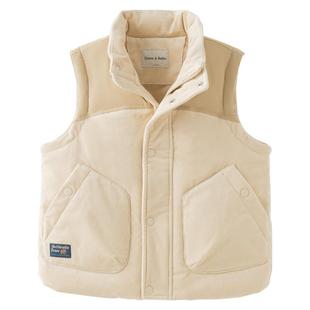 戴维贝拉男童羽绒背心儿童灯芯绒马甲男2026冬装新款男孩外套童装