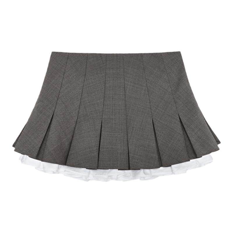 SHUSHU/TONG双层短半裙秋冬新款