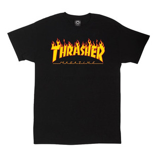 彼岸潮社 日版Thrasher短袖经典立体火焰T恤男女情侣宽松潮牌TEE