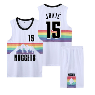 掘金队约基奇球衣15号穆雷波特戈登儿童篮球服套装男定制训练队服