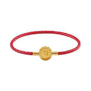 ROGO/月光3D立体十二星座情侣手链真皮红绳可穿转运珠手绳礼物