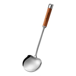 316L不锈钢蘑菇铲家用防烫木柄锅铲加厚长柄炒菜铲子铁锅专用炒勺