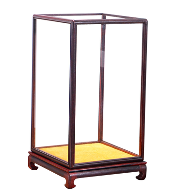 江苏南通紫檀木玻璃罩展示盒