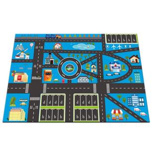 儿童地毯卧室城市交通停车场爬行垫马路地垫儿童房早教游戏地毯