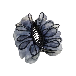 新款高级褶皱云朵泡泡纱丸子头花苞头发夹子固定神器发饰抓夹头饰