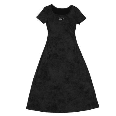 oo&vv小个字性感包臀娃娃领连衣裙女2026夏新短袖收腰显瘦小黑裙