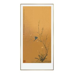 宋代美学金箔画中国风花鸟走廊过道背景墙高端入户玄关新中式挂画