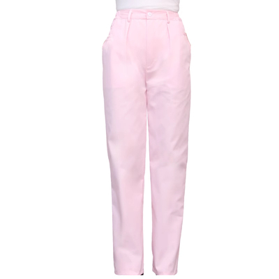 护士裤粉色裤子西裤腰工作裤
