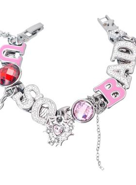 七夕礼物粉色闺蜜款手链小众设计