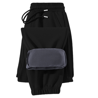 班尼路黑色裤子男款冬季加绒卫裤