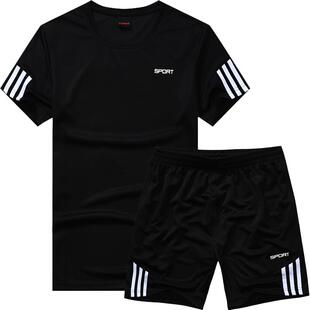 夏季新款跑步运动服套装男夏健身速干运动短袖五分短裤运动套装男