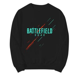 战地2042游戏射击游戏周边圆领卫衣薄款男女加绒长袖休闲套头衣服