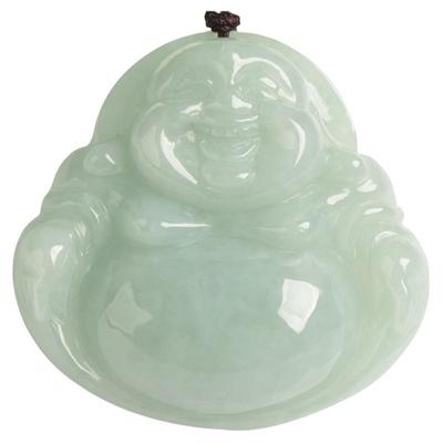 缅甸A货翡翠佛公男女特大号吊坠