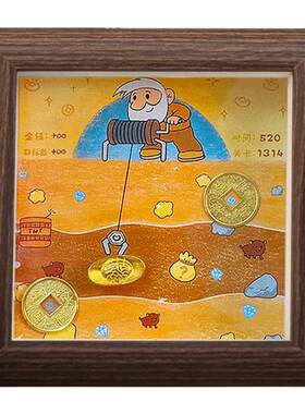 送礼创意黄金矿工相框diy画手工