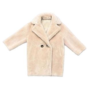 拓伴100%进口羊毛女童皮毛一体外套泰迪熊羊羔毛大衣中大儿童皮草