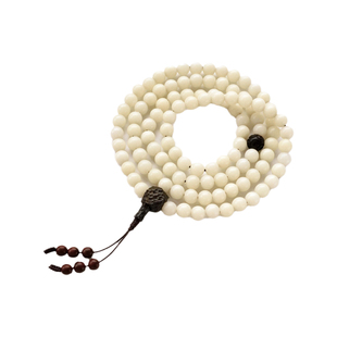 清凉海天然白玉菩提子108颗佛珠菩提根念珠小叶紫檀原创手串手链