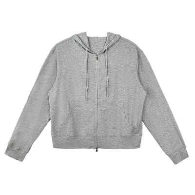 极简的灰花灰色全棉连帽卫衣