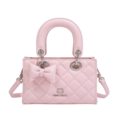 HelloKitty菱格纹小众设计戴妃包