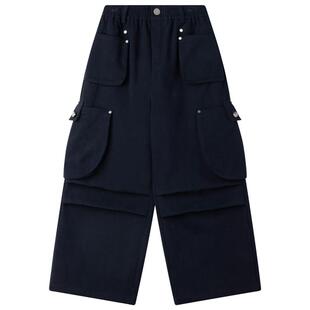 MUCMUKN【冬日神裤】一体绒加厚美式铆钉工装裤机能百搭男童新款