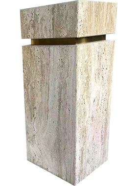 天然大理石摆件底座洞石落地装饰