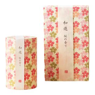 日本龟山佐久间 和游 樱花 线香底座 圆桶整盒家用放松静心花香