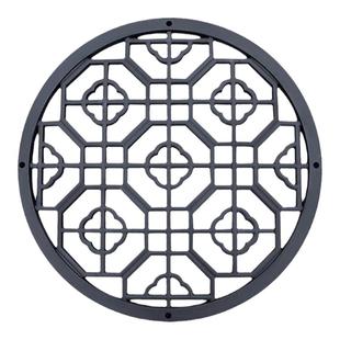 树脂镂空砖雕中式窗花庭院墙面装饰仿古圆形透窗院墙扇形浮雕挂件