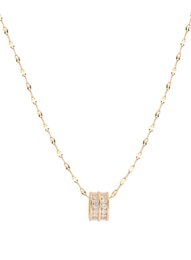 花迹小蛮腰项链轻奢小众设计镶钻高端锁骨链女2026年新款气质颈链