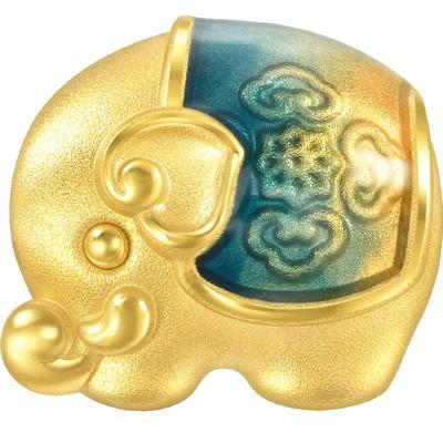 圣诞礼物周生生Charme宝贝祥瑞祝福吉象足金转运珠串珠93854C定价