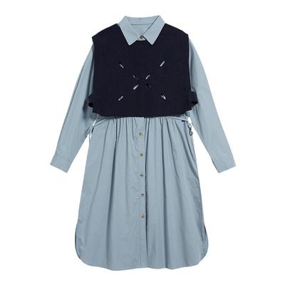 Unbleu马甲连衣裙两件套女装时尚