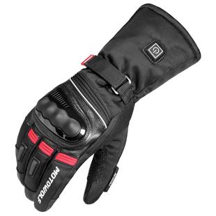 摩多狼摩托车电加热手套秋冬骑车防风保暖机车骑行防摔防水防寒男