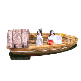 浮水漂浮乌篷船小船李白行舟微景观摆件水缸鱼缸假山鱼池造景装饰