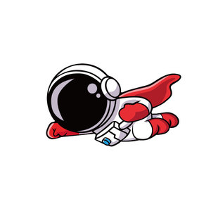 卡通可爱宇航员太空人车贴画电动摩托车身划痕遮挡反水头盔装饰贴