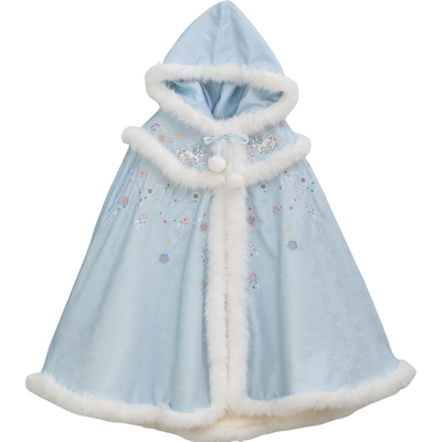 汉服女童冬款儿童古风仙气加厚中长款连帽大斗篷女宝外穿披风外套