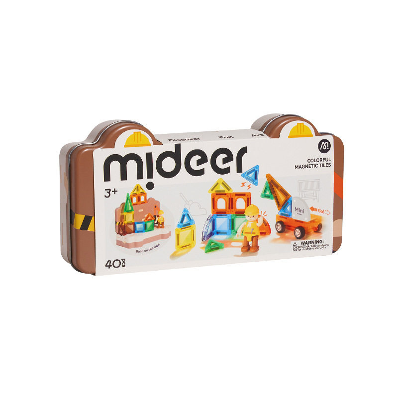 mideer弥鹿迷你磁力片便携口袋磁吸方块积木创想几何儿童益智玩具
