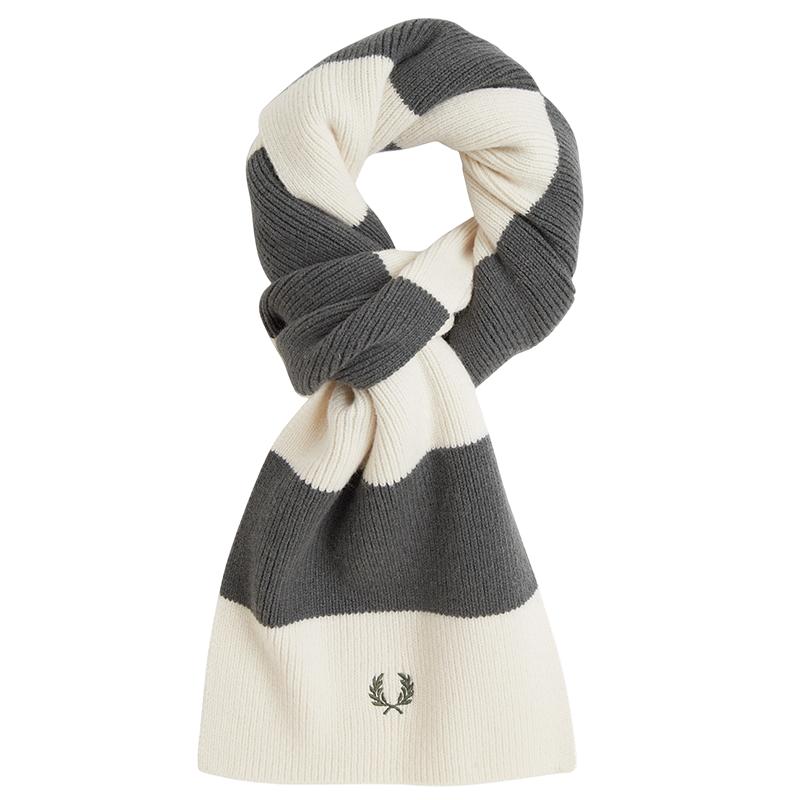 FREDPERRY条纹针织围巾