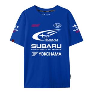 斯sti巴鲁jdm改装汽车迷赛车服短袖t恤衫男士纯棉半袖体恤可定制