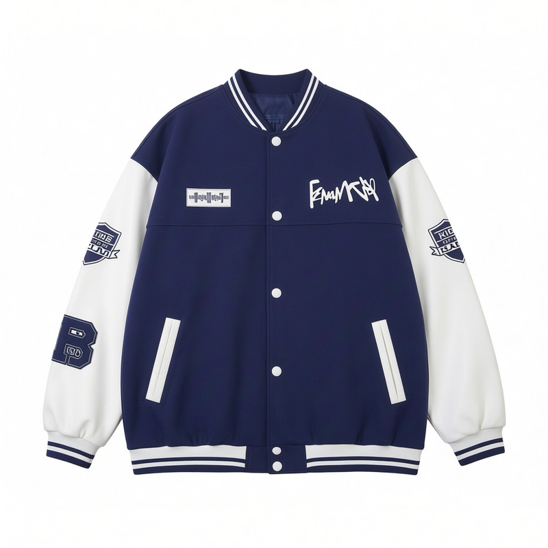 不起球不褪色夹克潮牌宽松棒球服