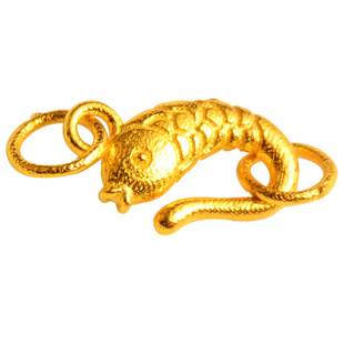 18K金锦鲤扣配件diy珍珠项链扣头手工编绳收尾扣串珠手链女连接扣