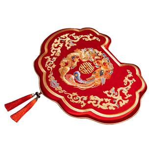 结婚跪垫新中式敬茶婚庆用品新娘改口坐福垫一对敬酒婚庆红色喜垫